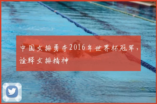 中国女排勇夺2016年世界杯冠军，诠释女排精神